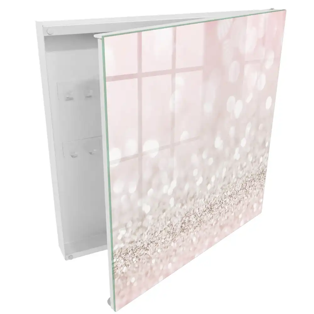 Boîte à clés murale lumières roses et blanches subtiles