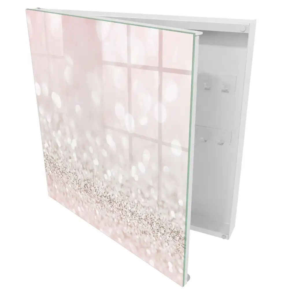 Boîte à clés murale lumières roses et blanches subtiles
