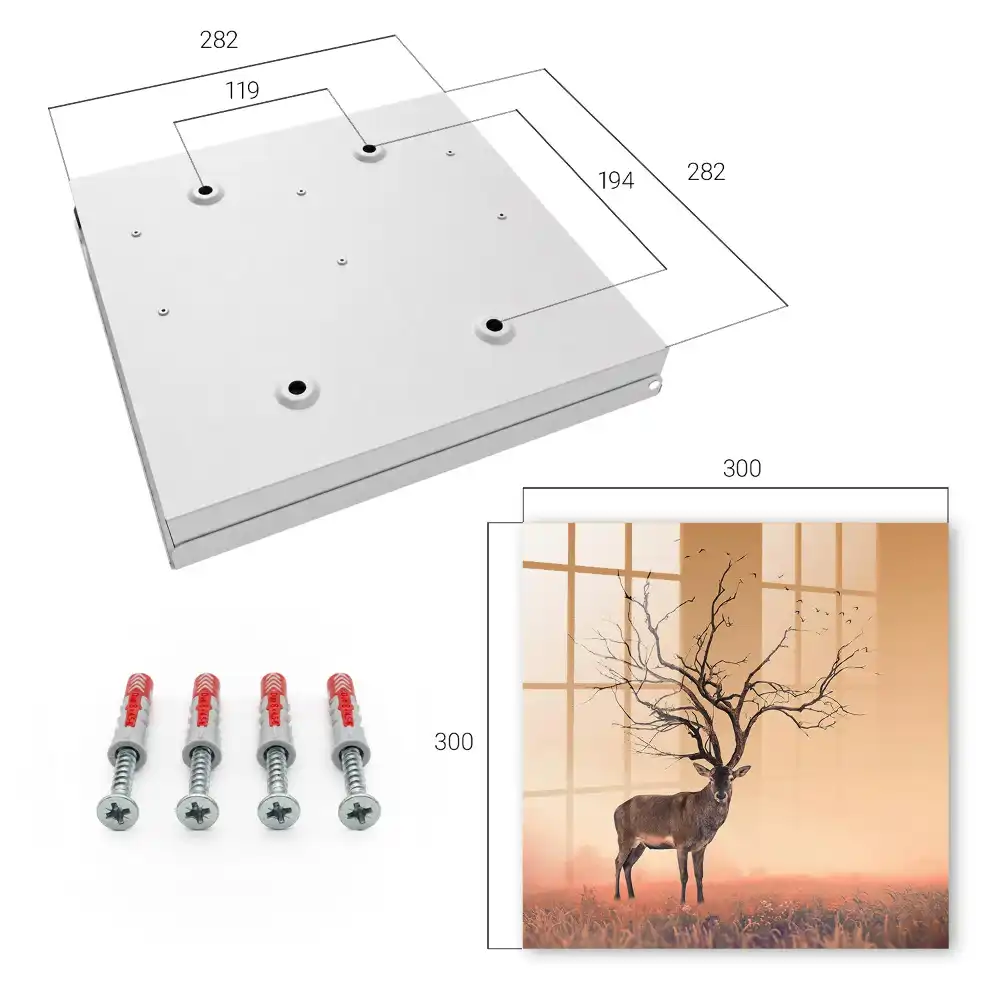 Boîte à clés un cerf magique sur fond de brouillard orangé