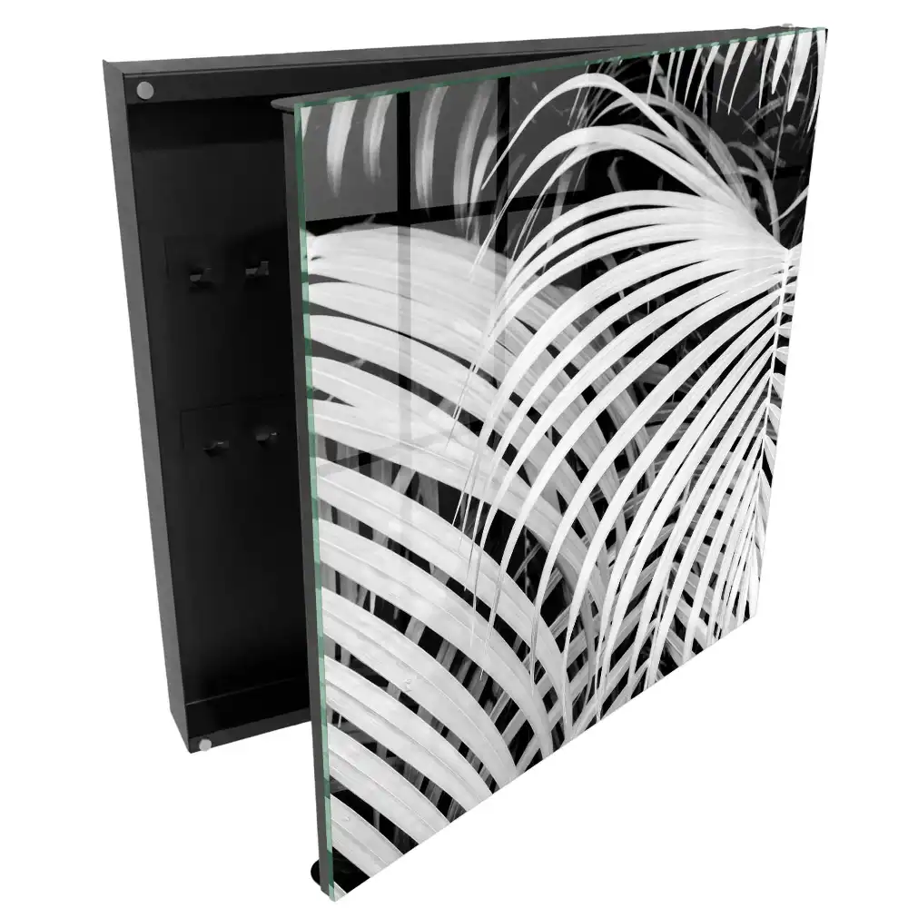 Armoire à clés feuilles efficaces en noir et blanc