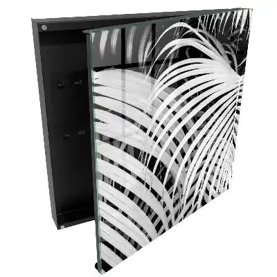 Armoire à clés feuilles efficaces en noir et blanc