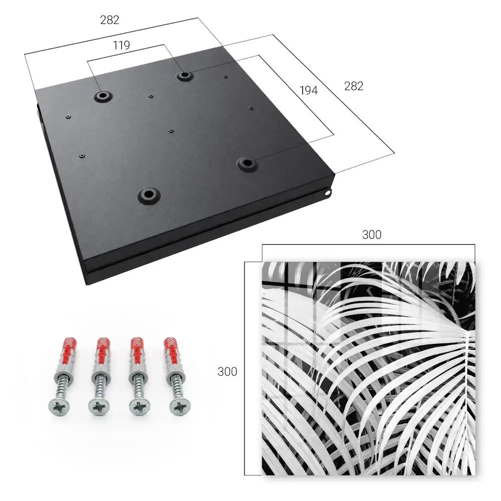 Armoire à clés feuilles efficaces en noir et blanc