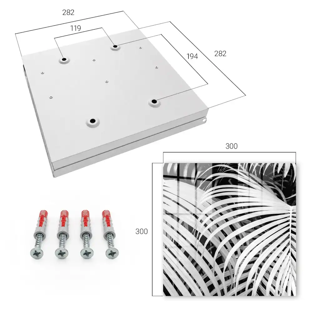 Armoire à clés feuilles efficaces en noir et blanc