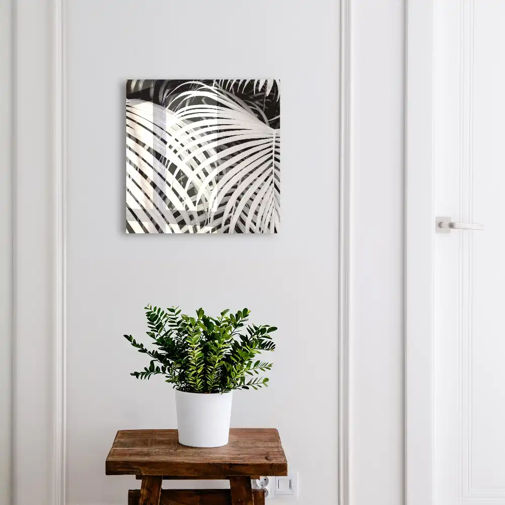 Armoire à clés feuilles efficaces en noir et blanc