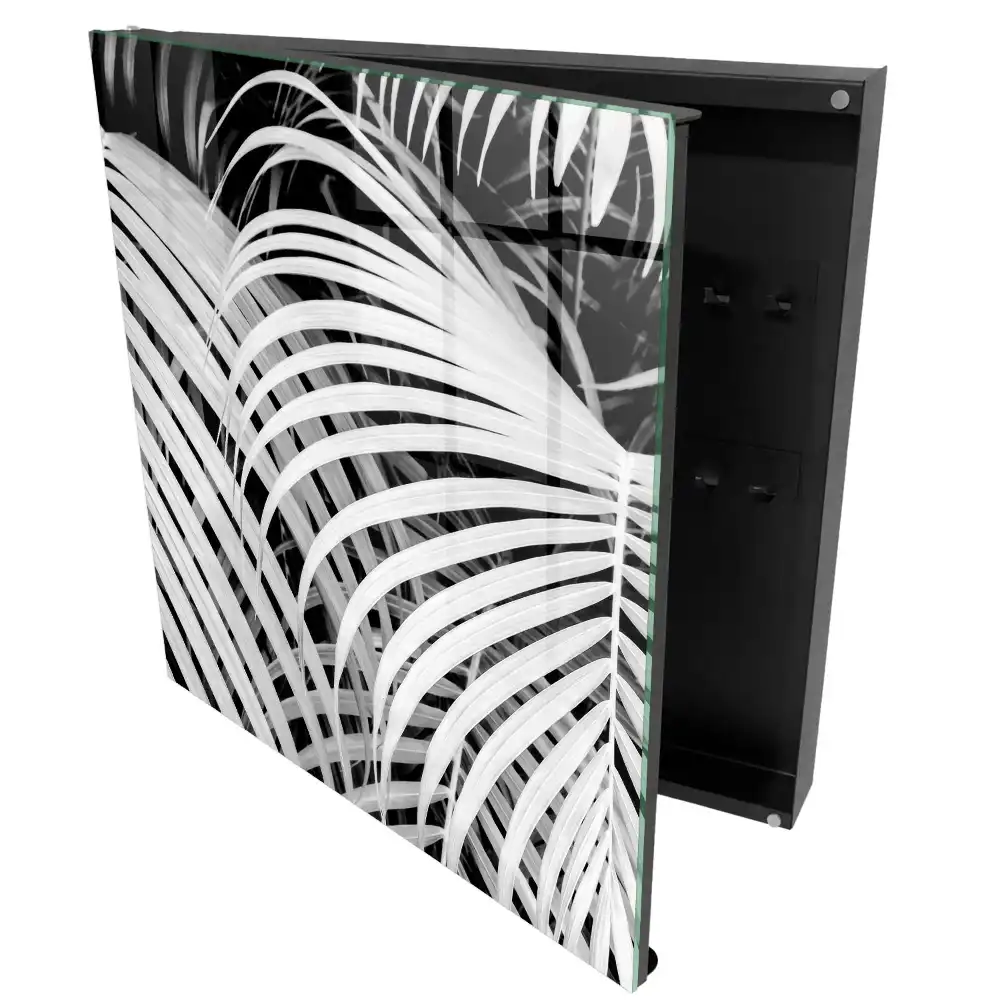 Armoire à clés feuilles efficaces en noir et blanc