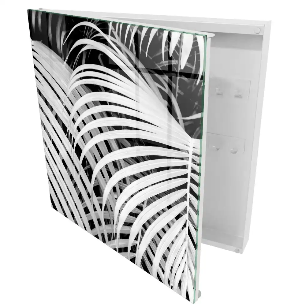 Armoire à clés feuilles efficaces en noir et blanc