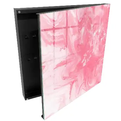Boîte à clés murale rose abstrait dans une composition dynamique