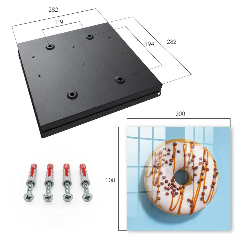 Armoire à clés beignet avec glaçage et vermicelles sur fond bleu