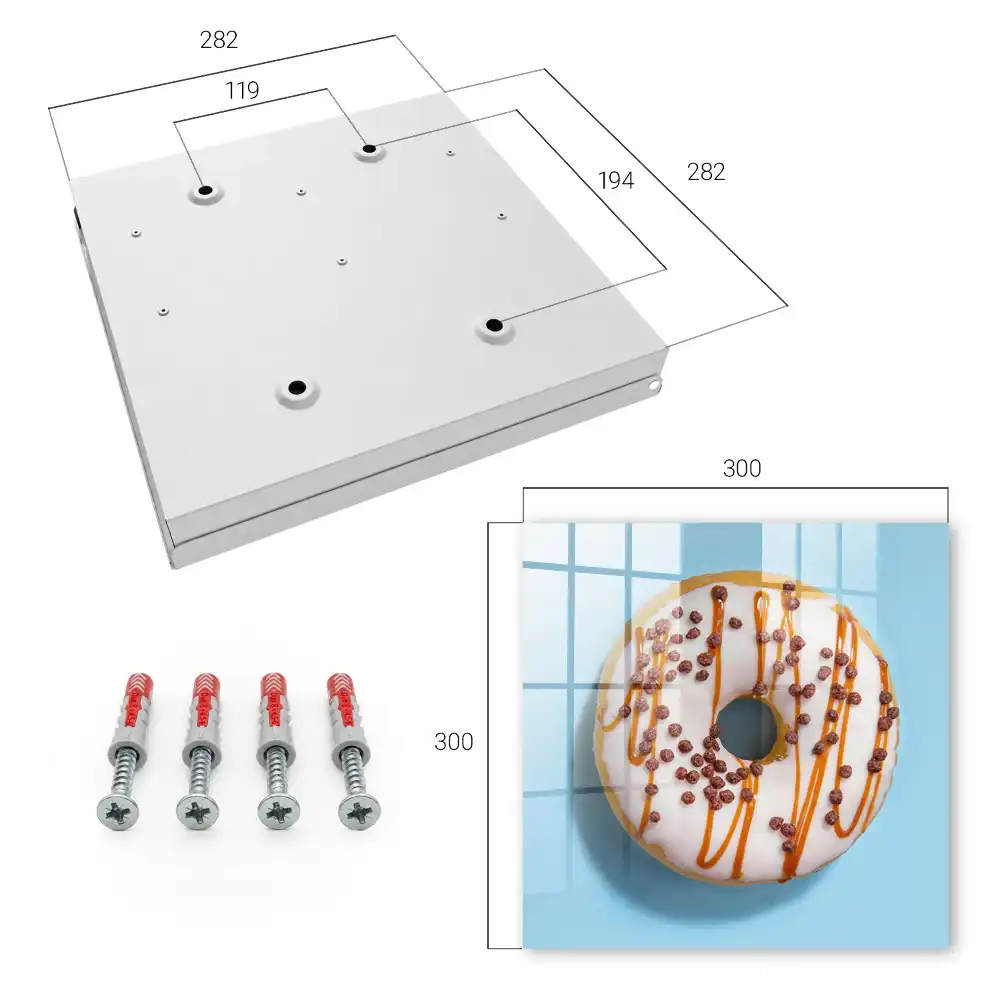 Armoire à clés beignet avec glaçage et vermicelles sur fond bleu