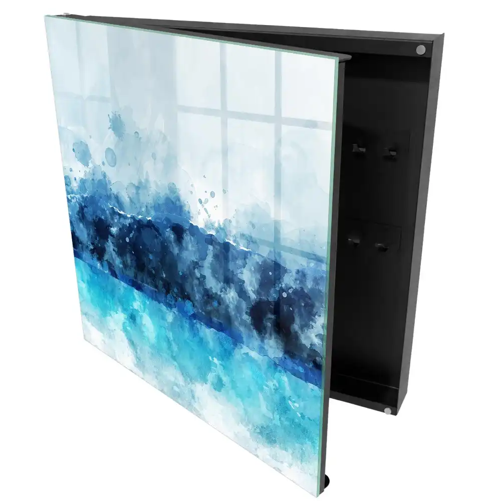 Boîte à clés murale vagues turquoise dans un style moderne