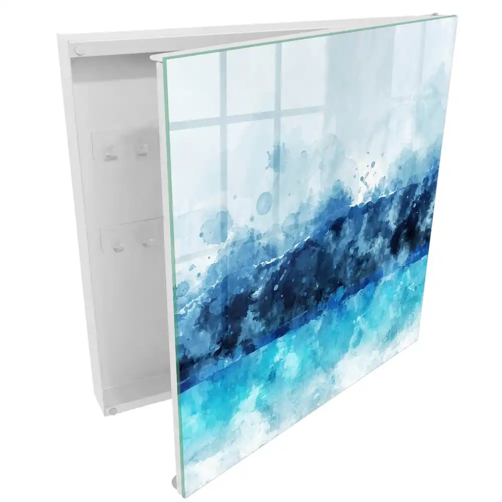 Boîte à clés murale vagues turquoise dans un style moderne