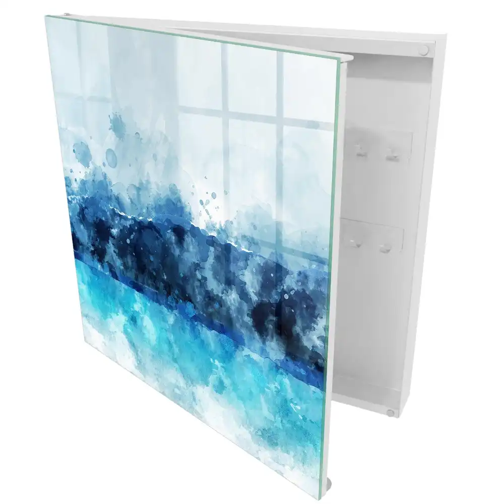 Boîte à clés murale vagues turquoise dans un style moderne