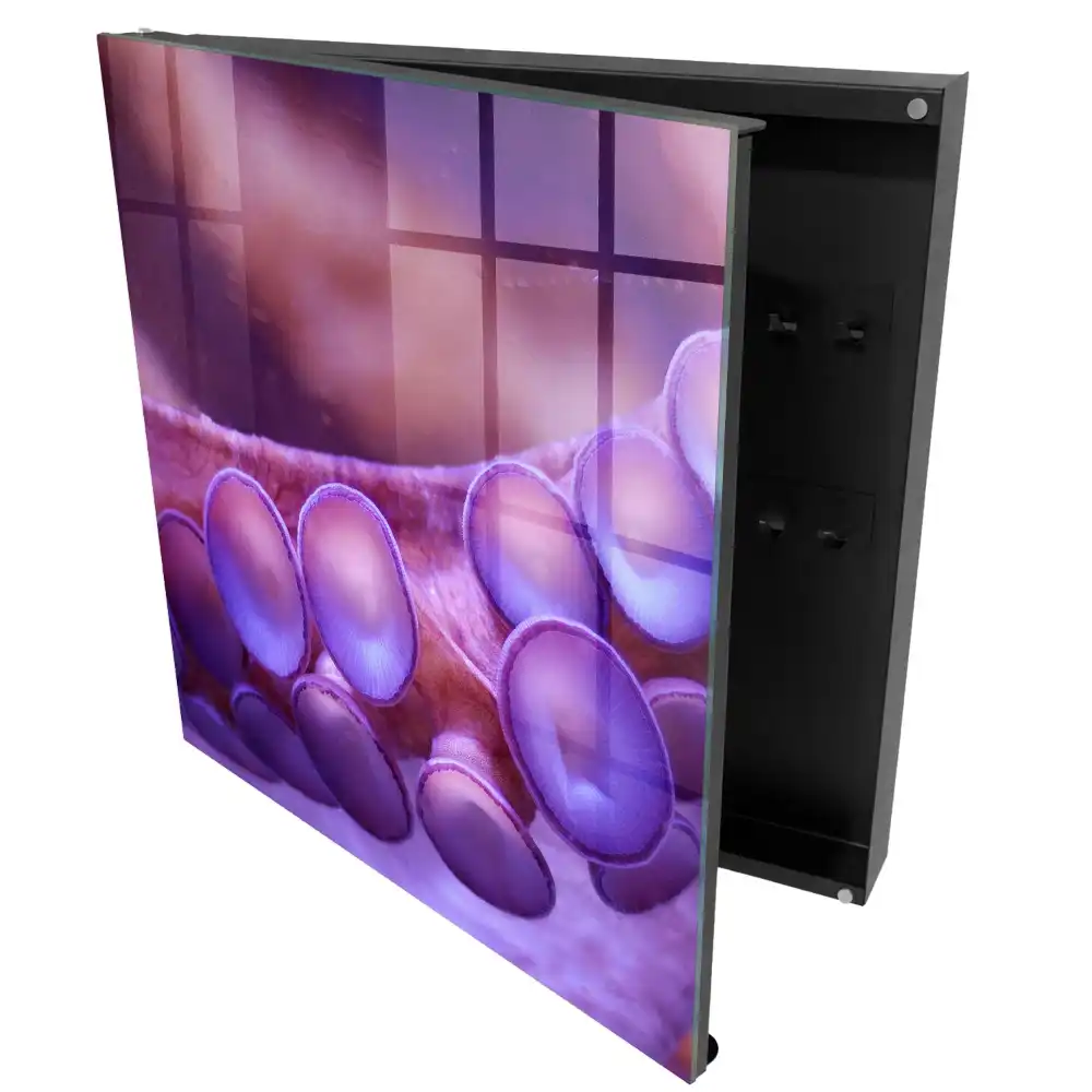 Boîte à clés murale ventouses violettes à l'atmosphère mystérieuse