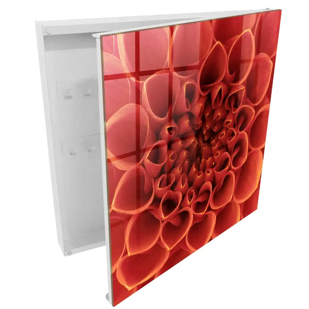 Boîte à clés profondeur rouge des motifs floraux