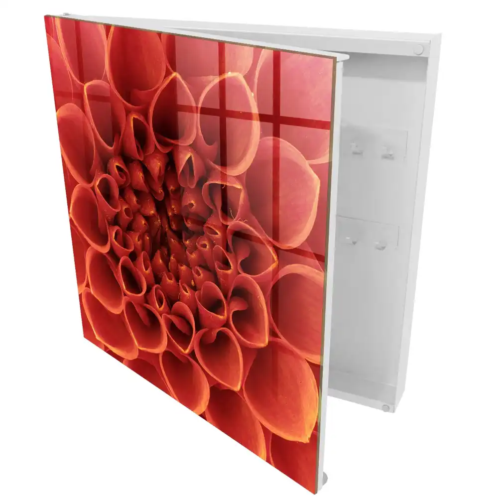Boîte à clés profondeur rouge des motifs floraux