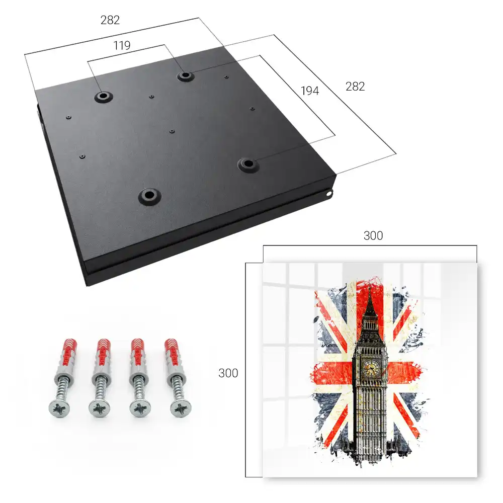 Armoire à clés tour de l'horloge avec le drapeau britannique en arrière-plan