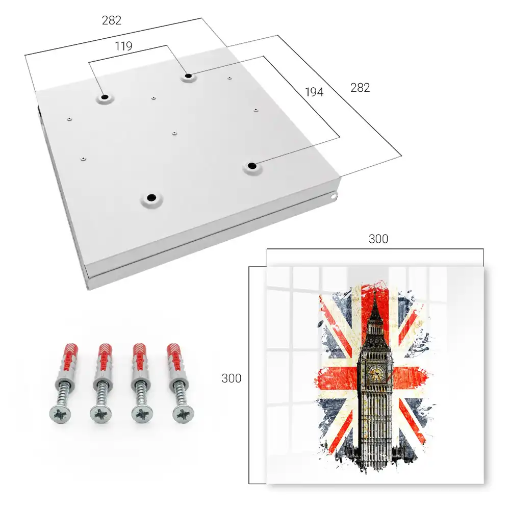 Armoire à clés tour de l'horloge avec le drapeau britannique en arrière-plan