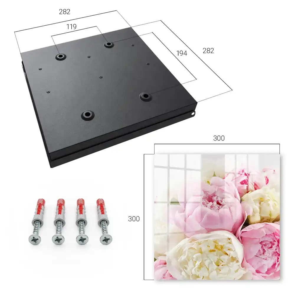 Boîte à clés murale pivoines délicates aux teintes pastel