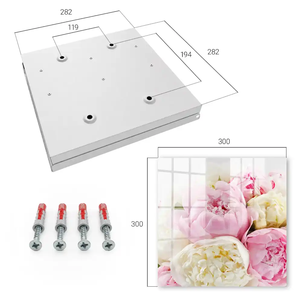 Boîte à clés murale pivoines délicates aux teintes pastel
