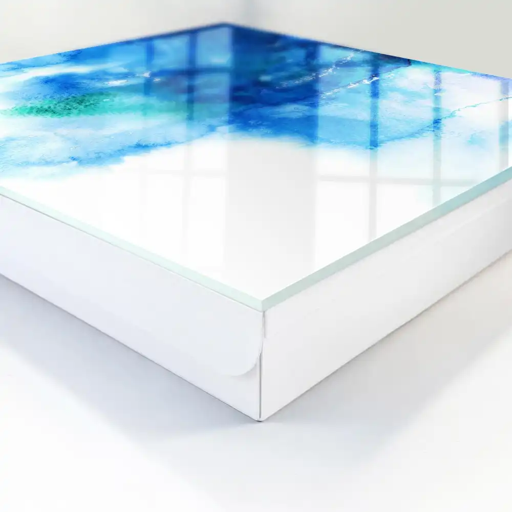 Boîte à clés abstraction bleue avec des accents verts