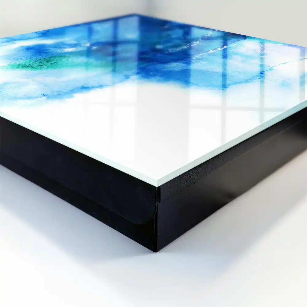 Boîte à clés abstraction bleue avec des accents verts