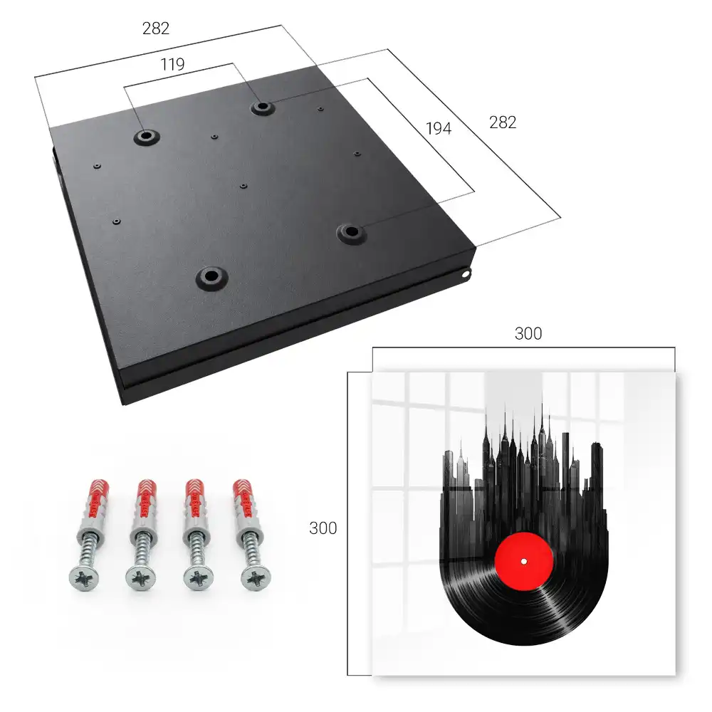 Armoire à clés gratte-ciel urbains en vinyle noir