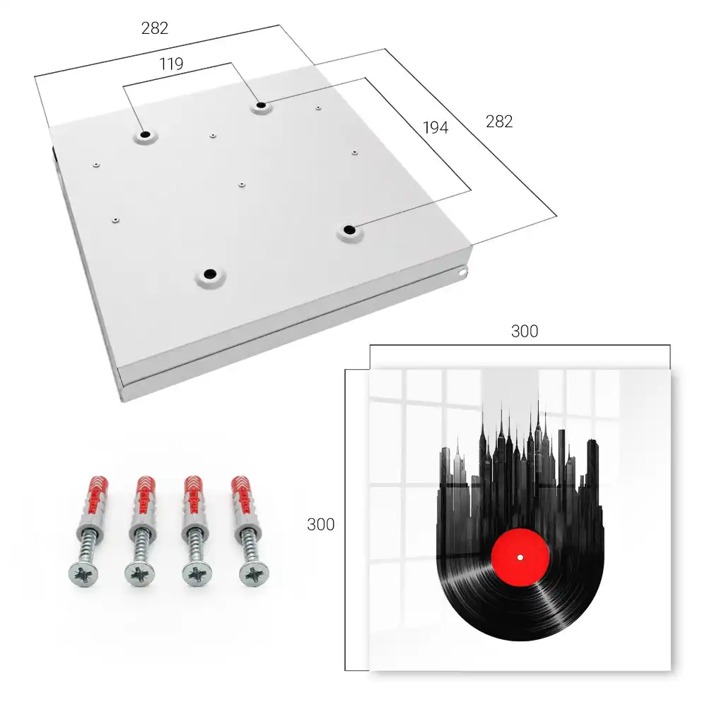 Armoire à clés gratte-ciel urbains en vinyle noir