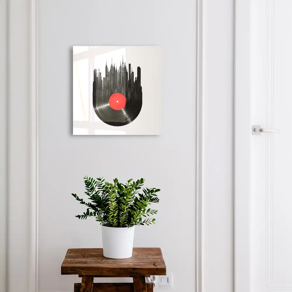 Armoire à clés gratte-ciel urbains en vinyle noir