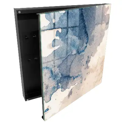 Boîte à clés murale des touches harmonieuses de bleu avec des accents bruns