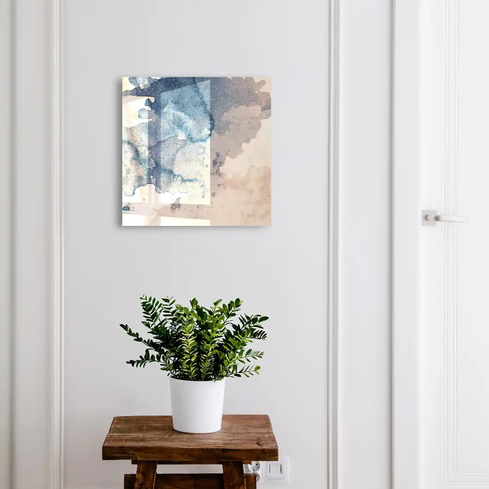 Boîte à clés murale des touches harmonieuses de bleu avec des accents bruns