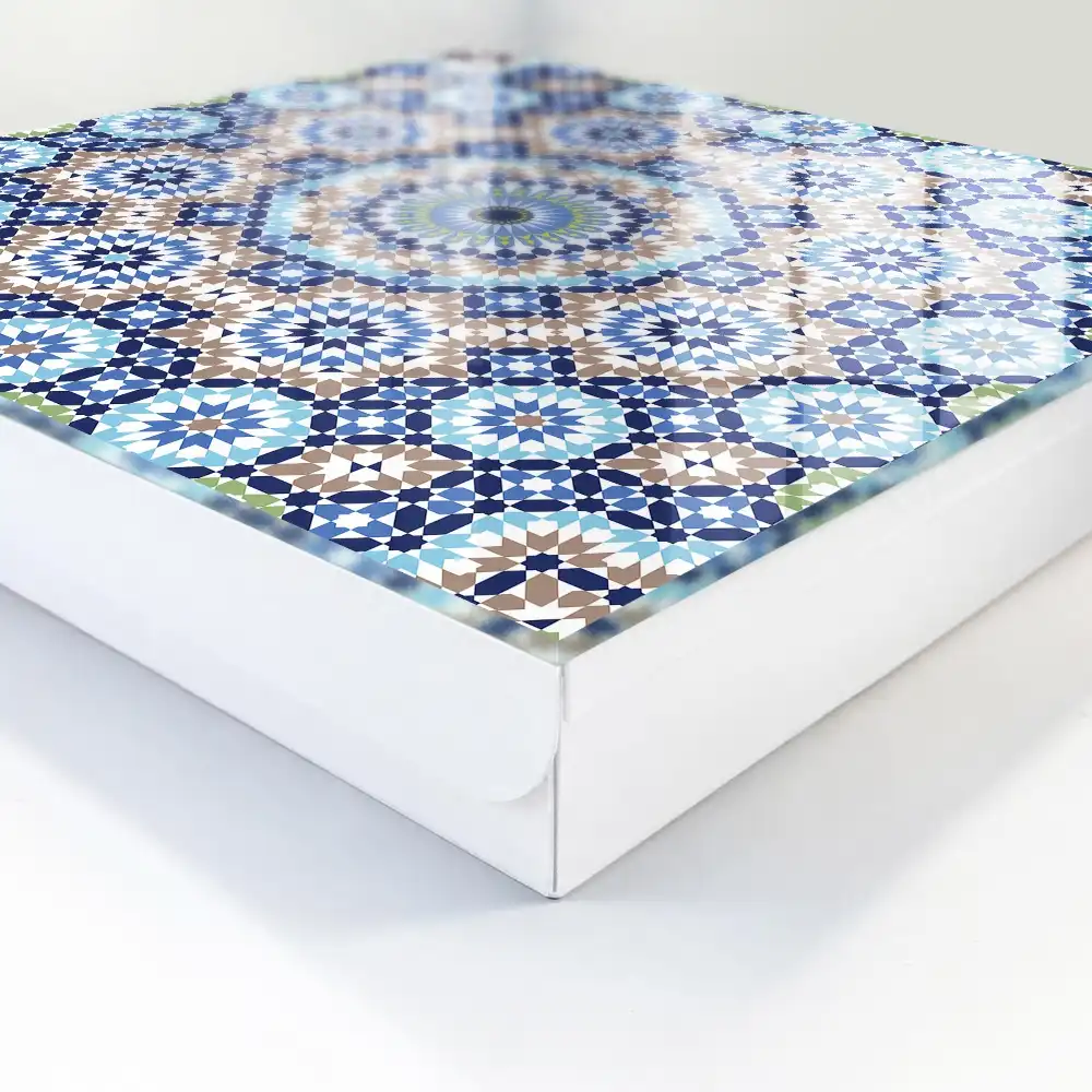 Boîte à clés mosaïques colorées à motifs géométriques