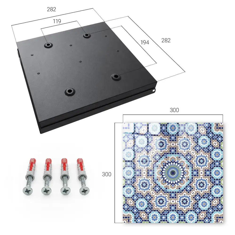 Boîte à clés mosaïques colorées à motifs géométriques