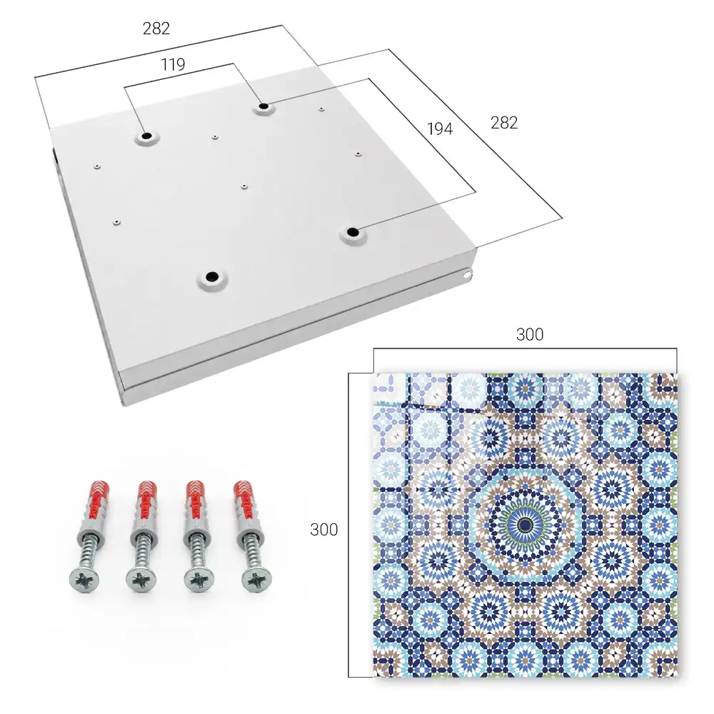 Boîte à clés mosaïques colorées à motifs géométriques