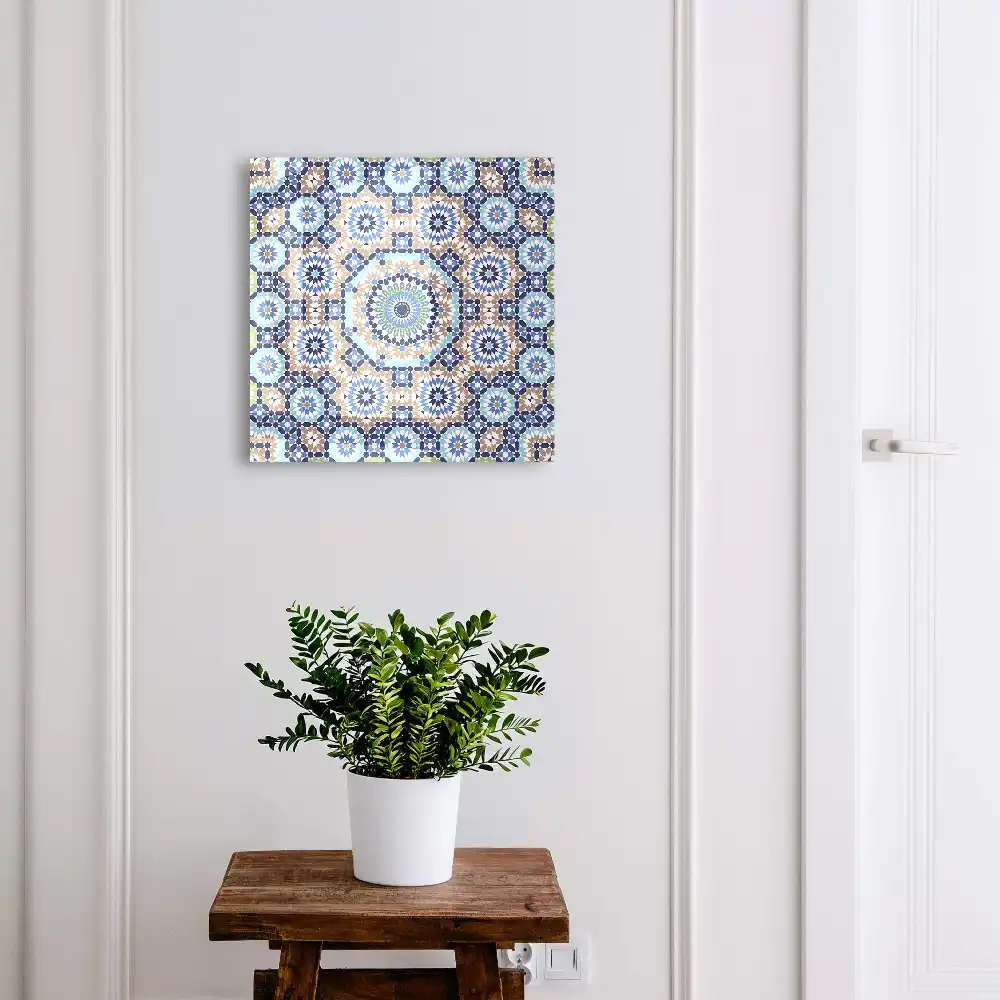 Boîte à clés mosaïques colorées à motifs géométriques