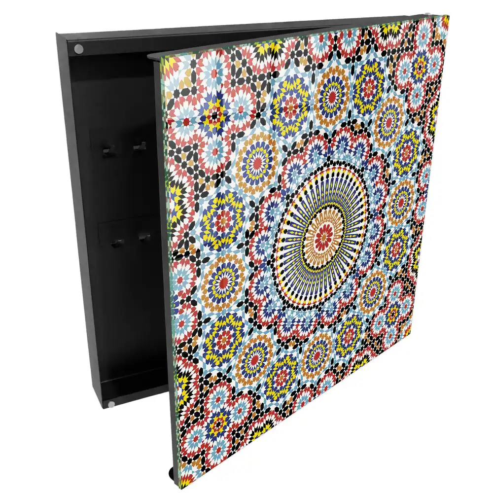 Armoire à clés compositions dynamiques de motifs de mosaïque colorés