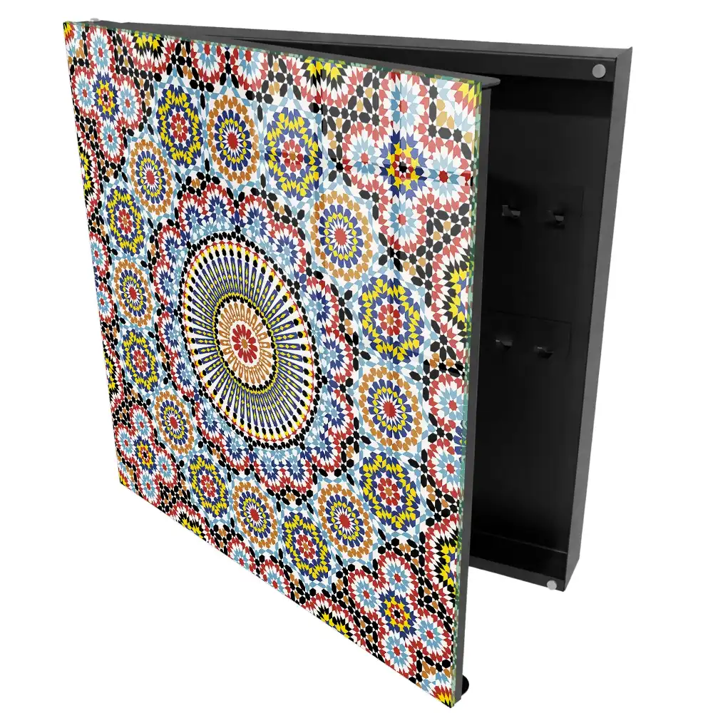 Armoire à clés compositions dynamiques de motifs de mosaïque colorés