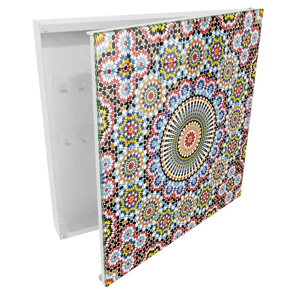 Armoire à clés compositions dynamiques de motifs de mosaïque colorés