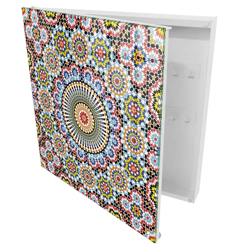 Armoire à clés compositions dynamiques de motifs de mosaïque colorés