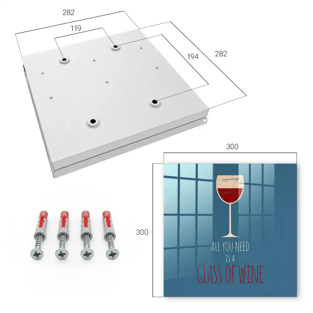 Boîte à clés murale un verre de vin et une inscription inspirante