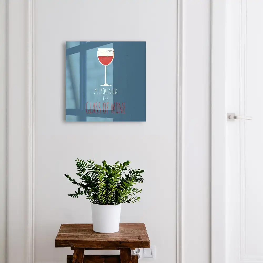 Boîte à clés murale un verre de vin et une inscription inspirante