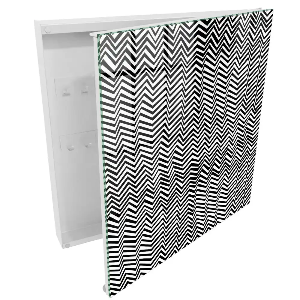 Boîte à clés murale zigzags énergiques lignes contrastées