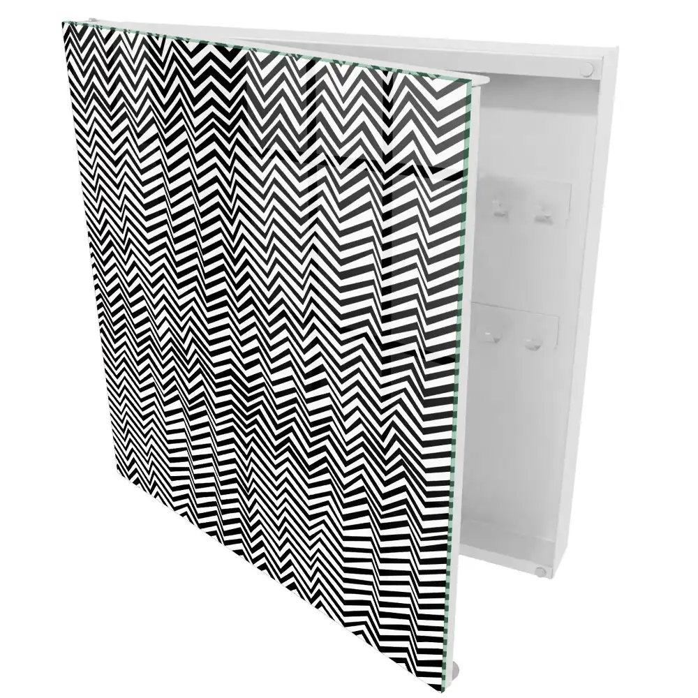 Boîte à clés murale zigzags énergiques lignes contrastées