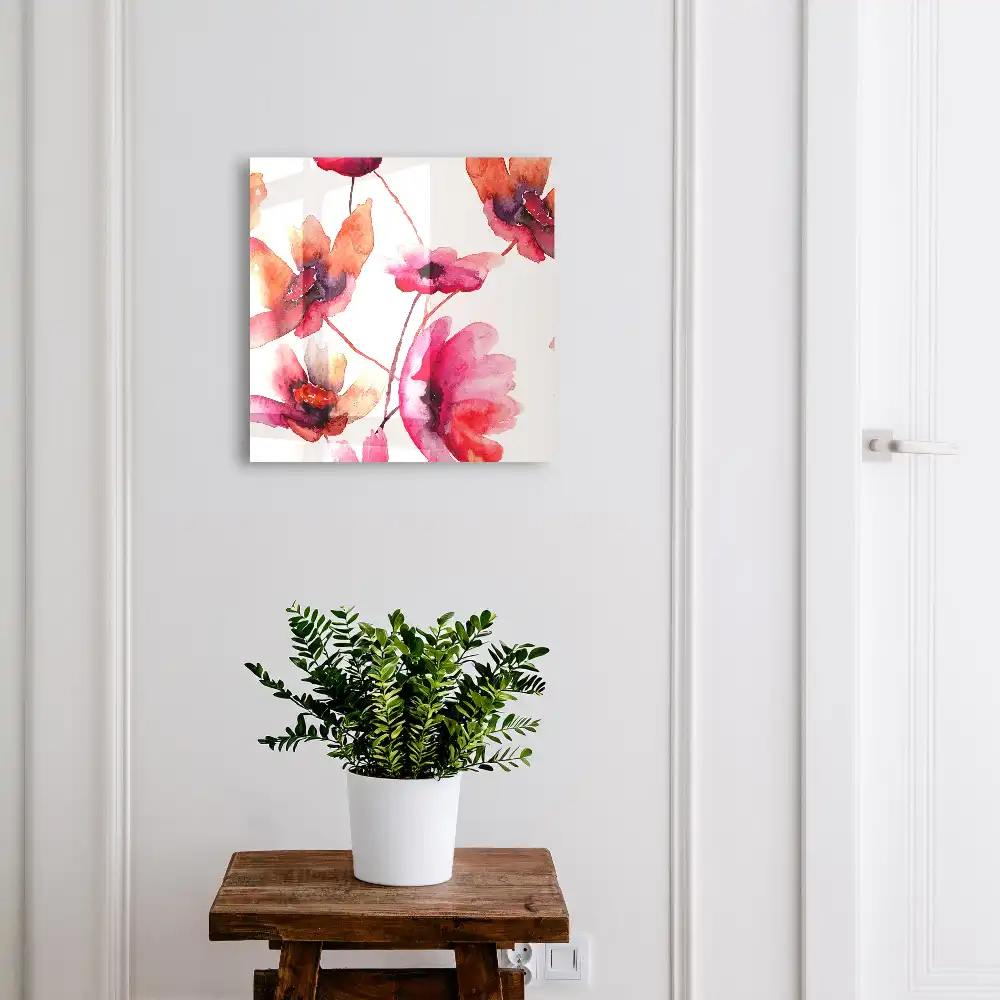 Armoire à clés fleurs à l'aquarelle et la délicatesse des couleurs