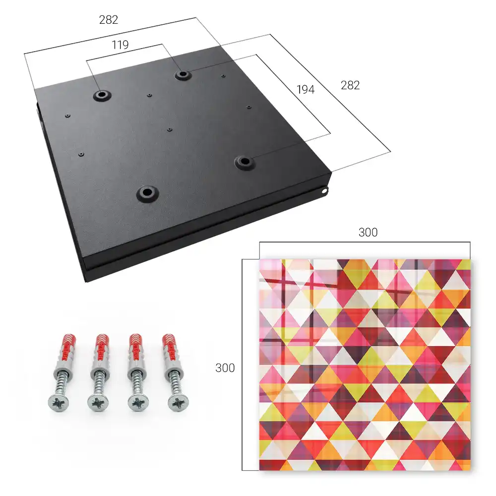 Boîte à clés une mosaïque colorée de triangles créant une dynamique