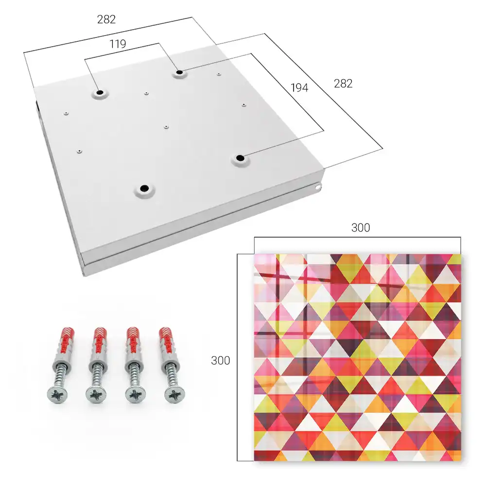 Boîte à clés une mosaïque colorée de triangles créant une dynamique