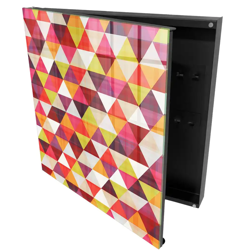 Boîte à clés une mosaïque colorée de triangles créant une dynamique