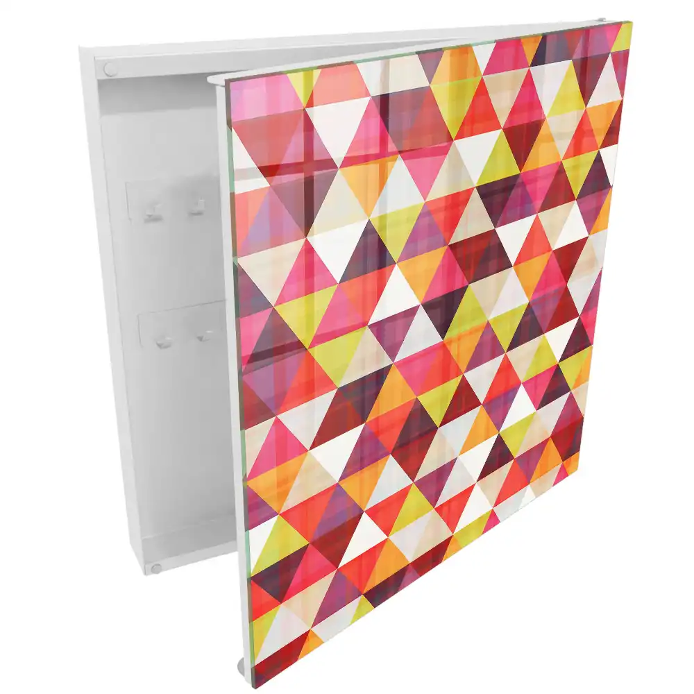 Boîte à clés une mosaïque colorée de triangles créant une dynamique
