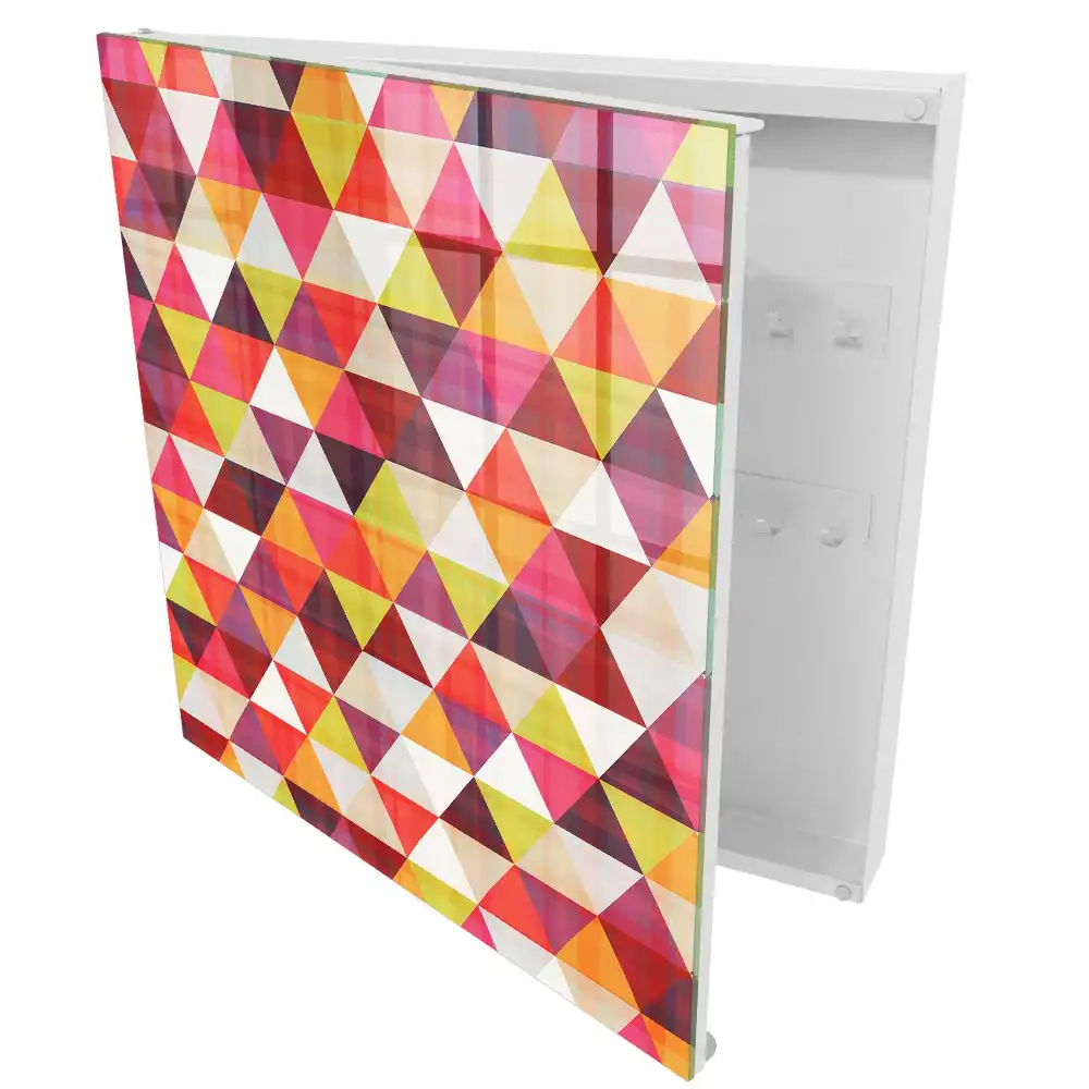 Boîte à clés une mosaïque colorée de triangles créant une dynamique