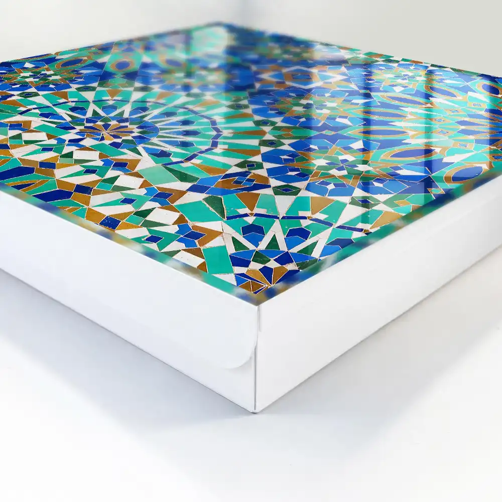 Armoire à clés mosaïque colorée à motifs géométriques
