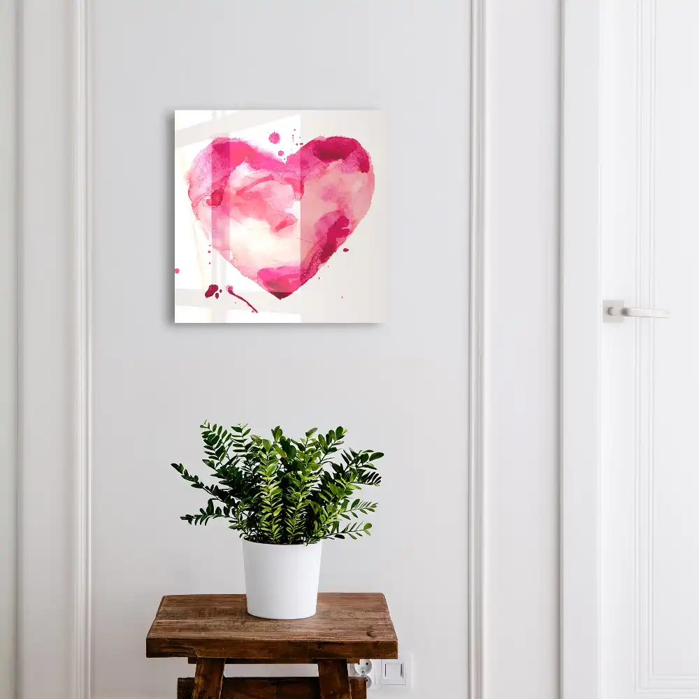 Boîte à clés murale un cœur aquarelle plein d'énergie et d'émotion